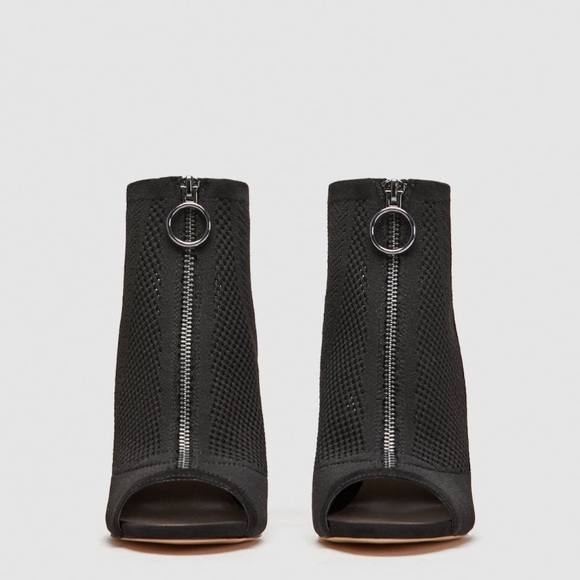 NWT • Zara • Fabric High-Heel Sandals with Zip - Picture 4 of 6